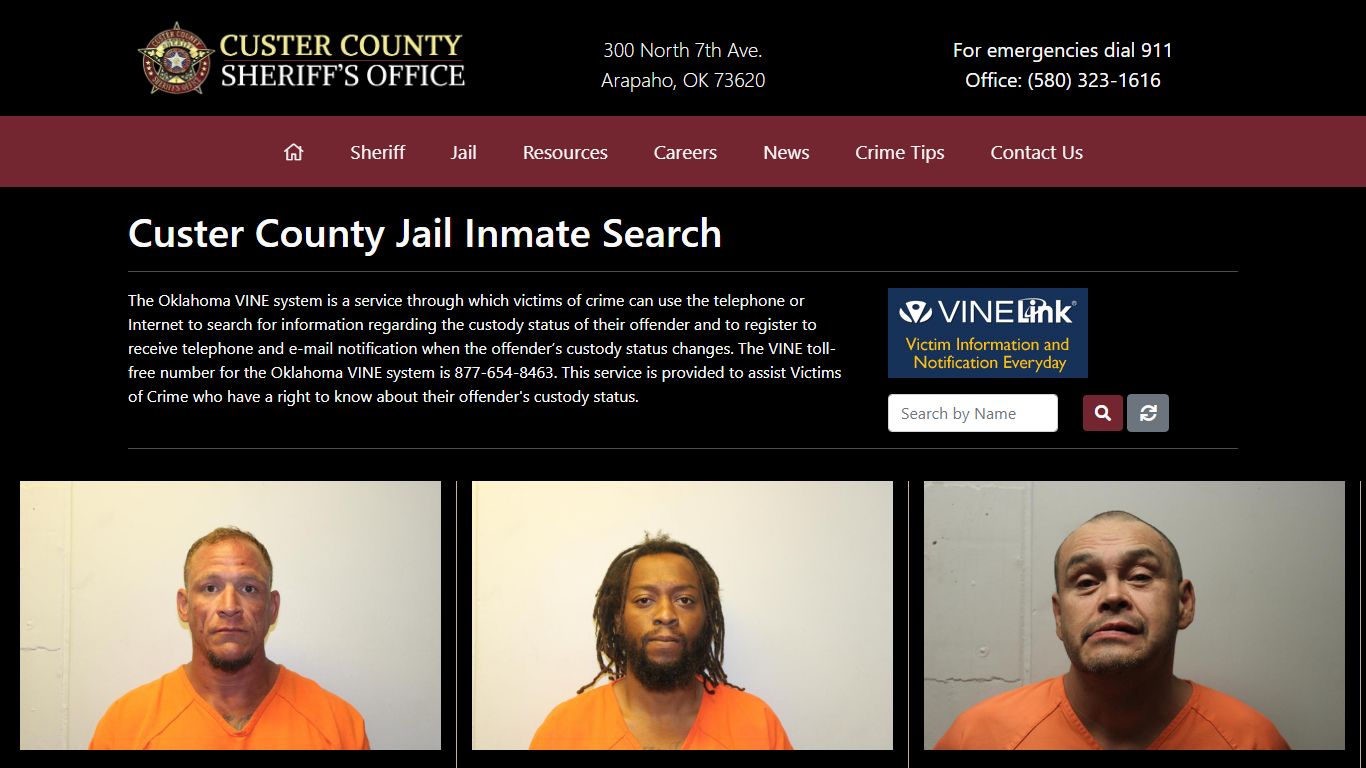 Inmate Search - Custer County Sheriff's Office